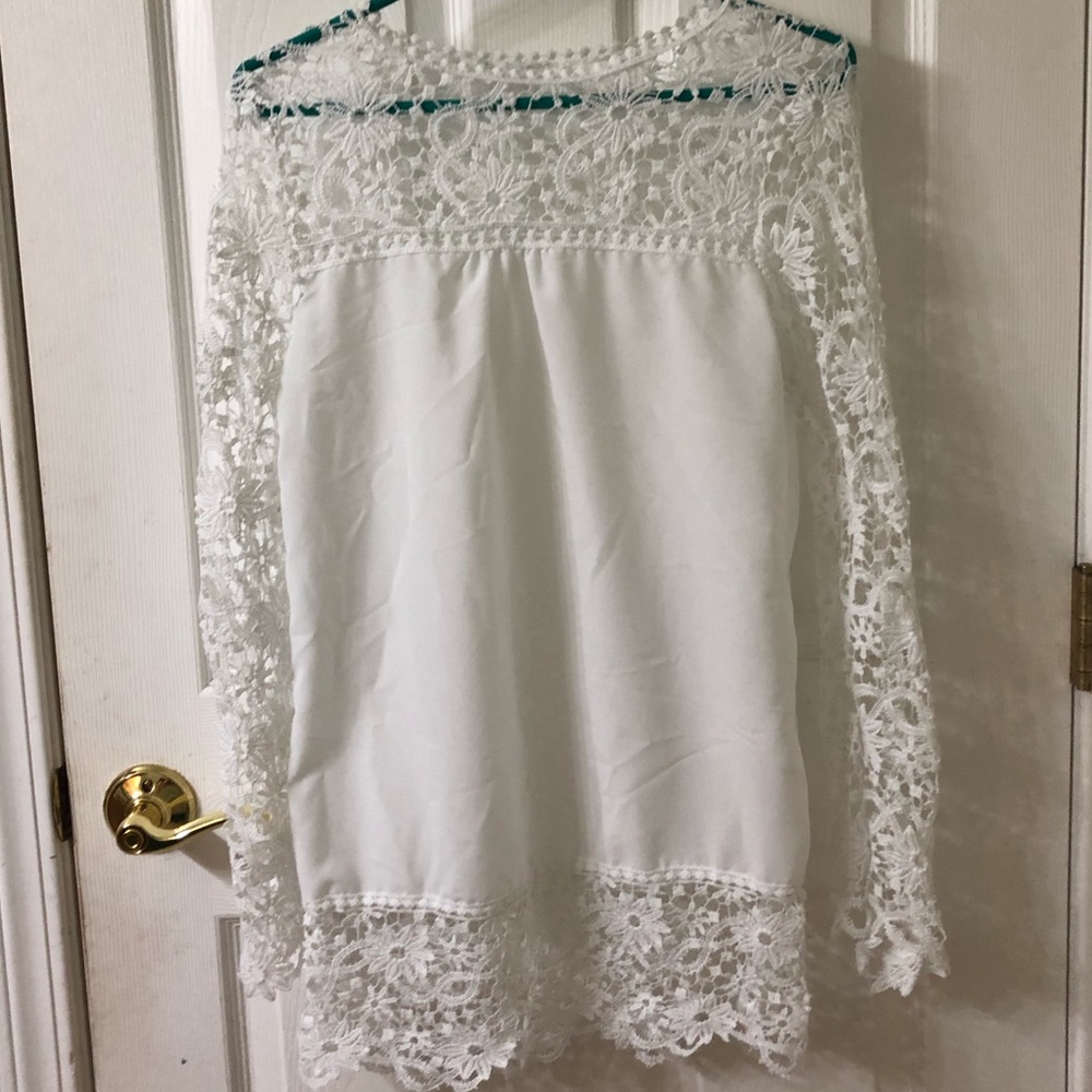 White Floral Blouse
